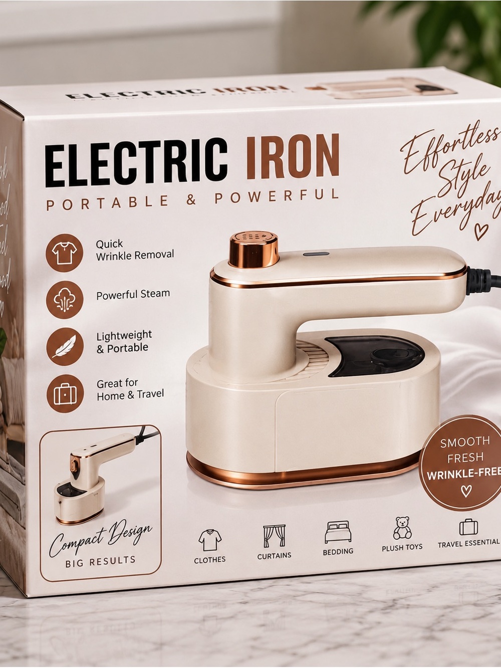 Portable Electric Handheld Steamer - Cream